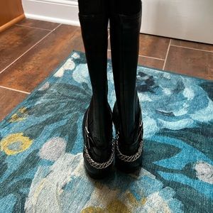 Black knee high boots